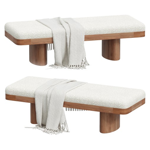 Ollie White Performance Boucle Large Bench