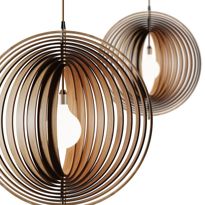 Creative Wood Round Globe Pendant Light Fixture Shade Image 8