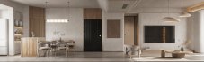 Modern living room and dining room interior scene - Thumbnail 3