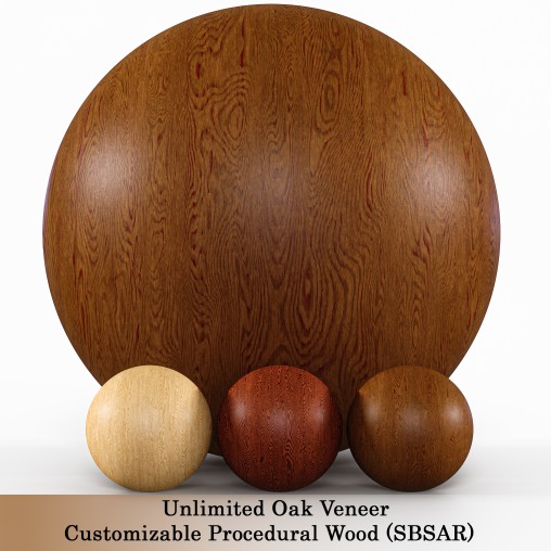 Unlimited Oak Veneer – Customizable Procedural Wood