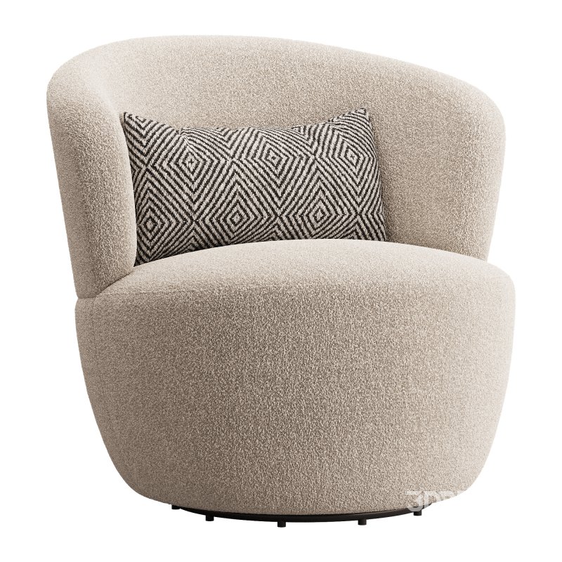 Amber Boucle Swivel Chair Image 1