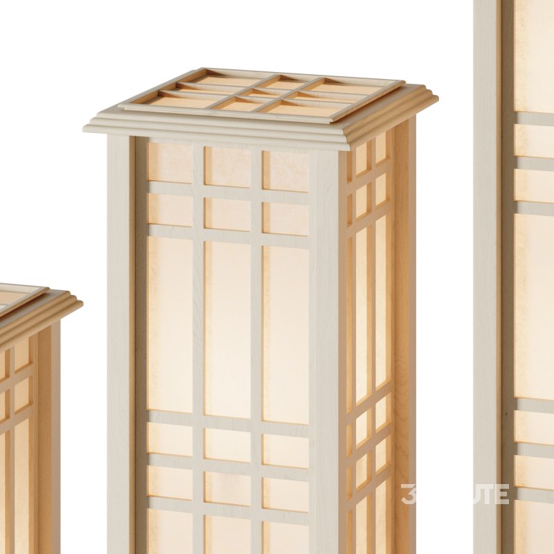 Japanese Style Wood Table Floor Lamp Image 5