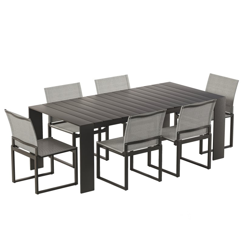 Hayman Teak and Aluminum Armless Dining Chair & Table-harbour Image 2