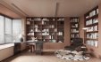 Modern living room and dining room office room interior scene - Thumbnail 2