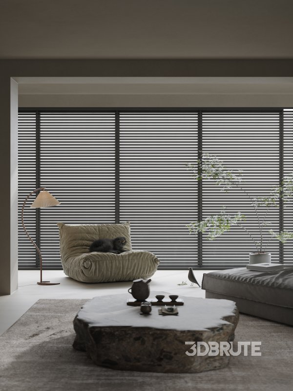 Modern living room and dining room interior scene Image 3