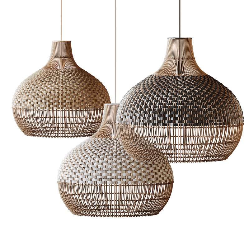 Handwoven Rattan Pendant Light Lampshade Image 8
