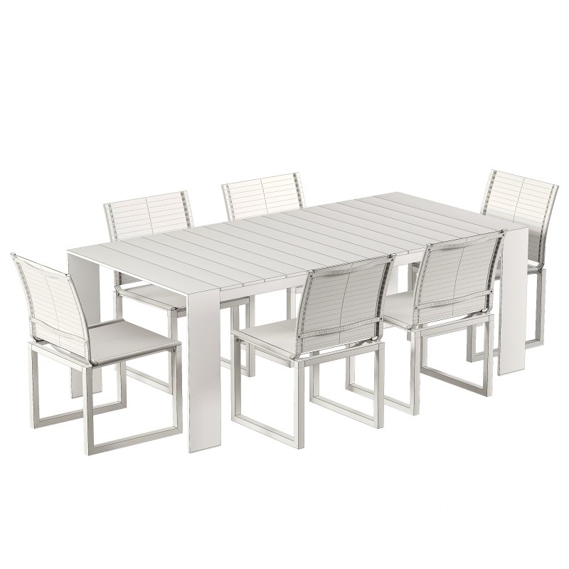 Hayman Teak and Aluminum Armless Dining Chair & Table-harbour Image 7