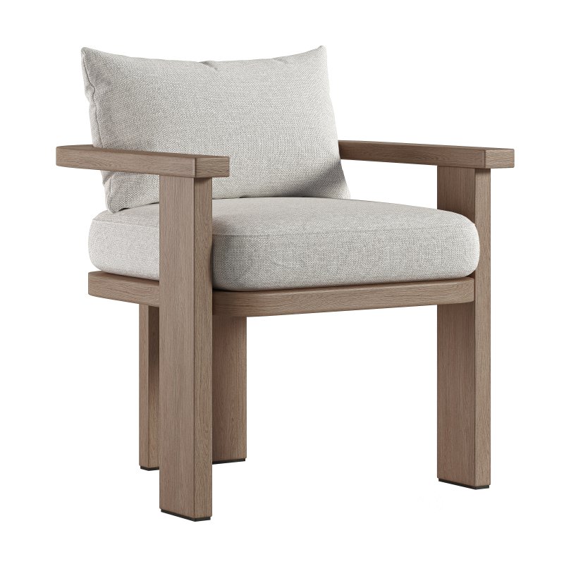 Tahana Outdoor Dining Armchair and Basil Table By Fourhands Image 4