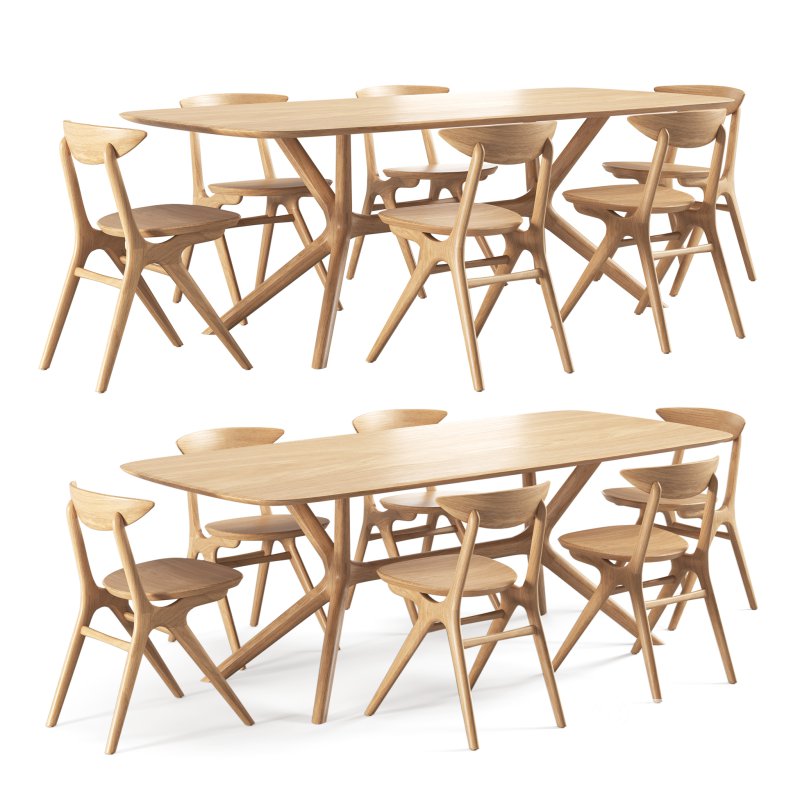 eye dining chair oak-x dining table Image 1