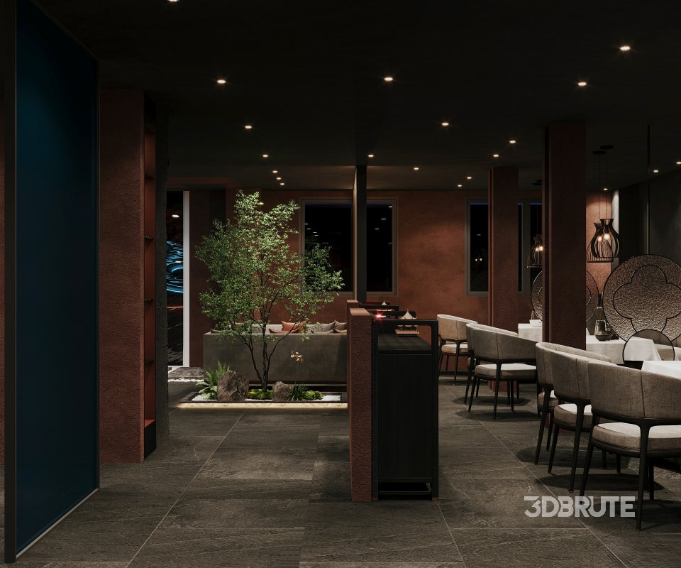 Night Chinese restaurant Image 11