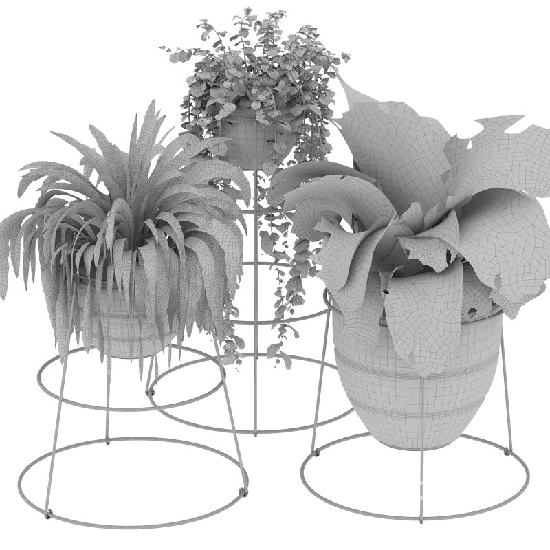 Golden Metal Standing Plant Image 6