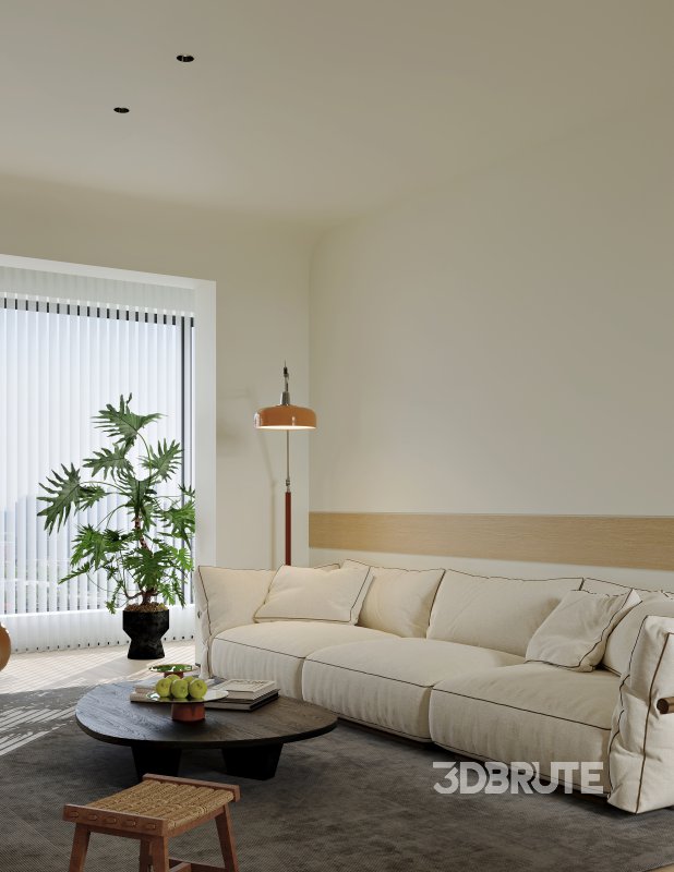 Modern living room and dining room interior scene Image 3