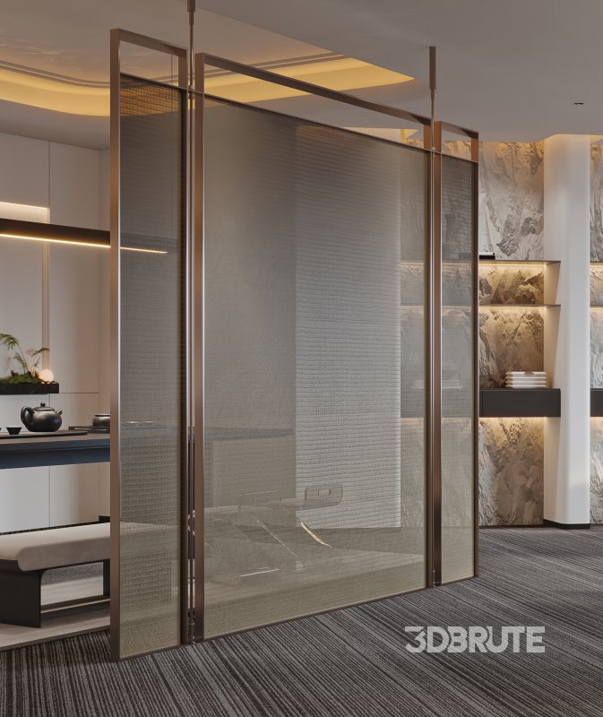 Modern living room and dining room tea room interior scene Image 7