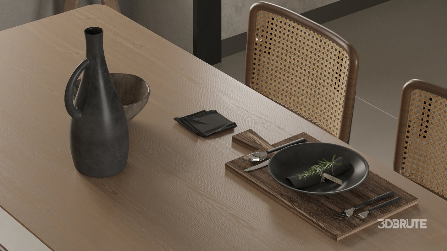 Modern living room and dining room interior scene Image 4