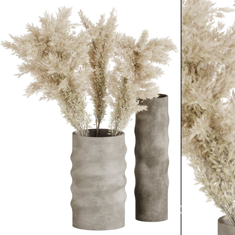 Minimal Pampas Bouquet in Pottery vase Image 1