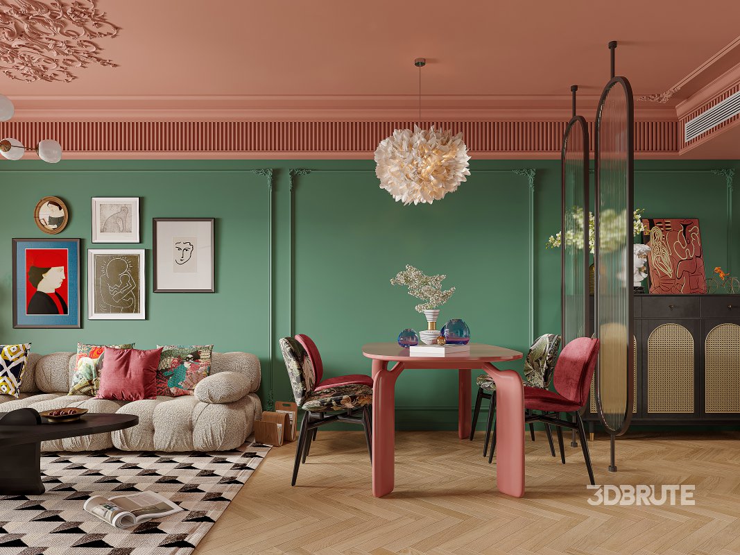 Luxurious living room and dining room Image 1