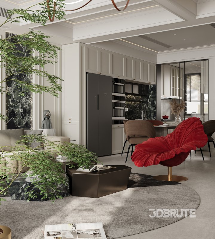 Luxurious living room and dining room Image 4