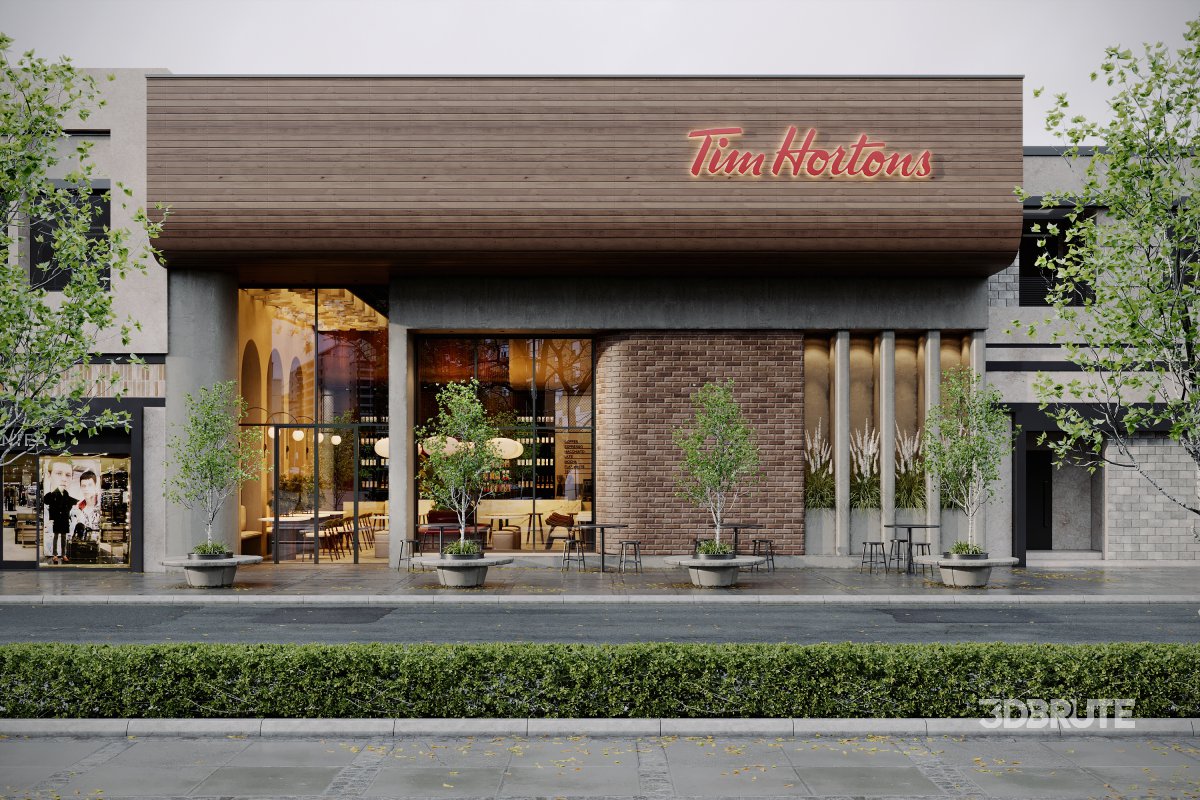 Coffee Shop 3D Model – Interior & Exterior | 3ds Max + Corona Renderer Image 2