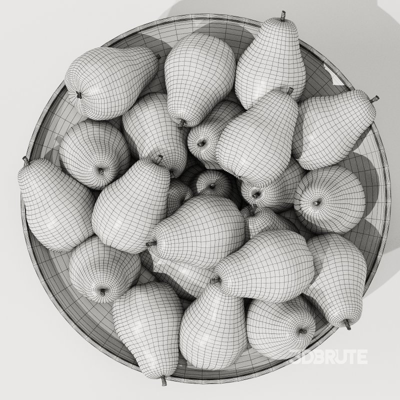 Low Glass Bowl Centerpiece with Pears Image 4