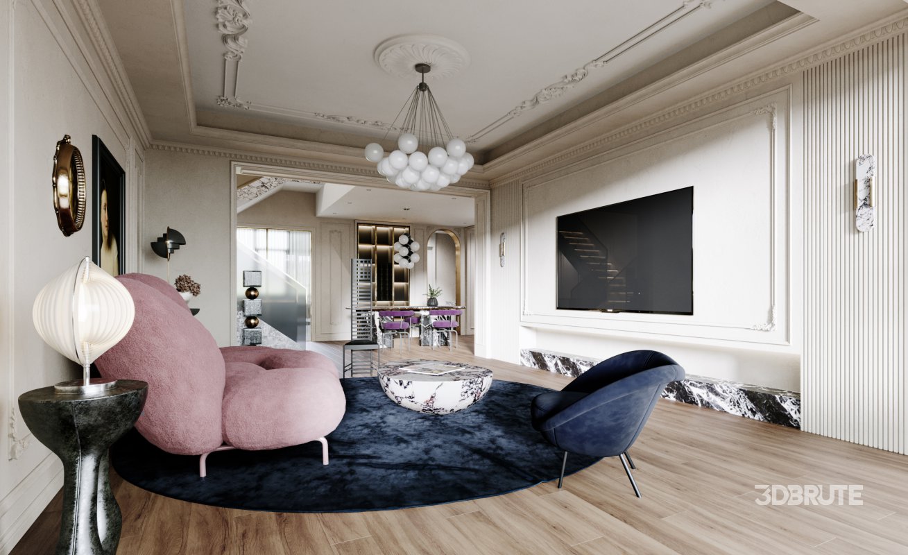 Luxurious living room and dining room Image 6