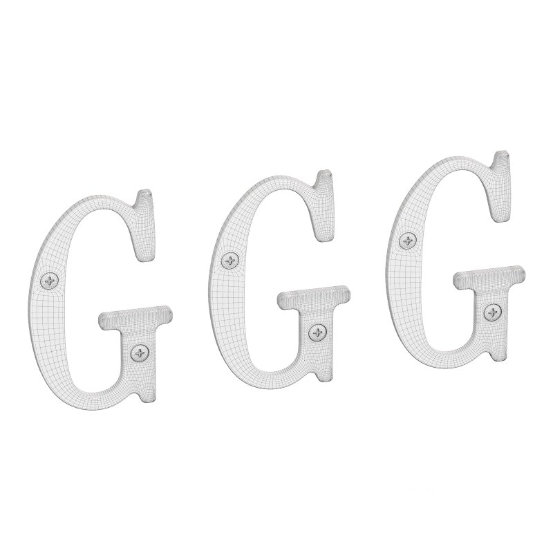 Letter G House Letters Solid Bright Brass Image 5
