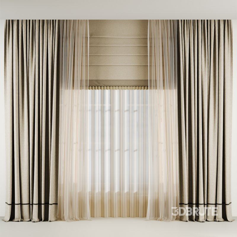 Silk and Cotton Curtain Set 062 Image 1