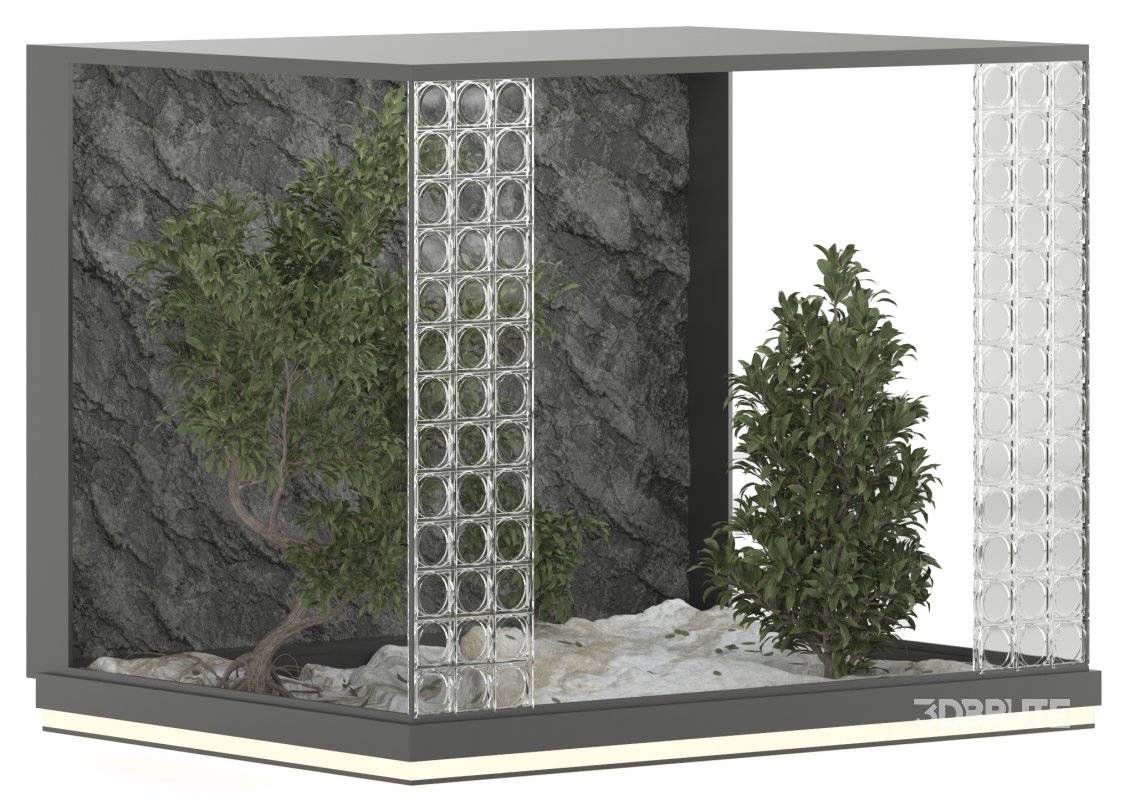 Indoor Garden with Glass Block Walls Image 2