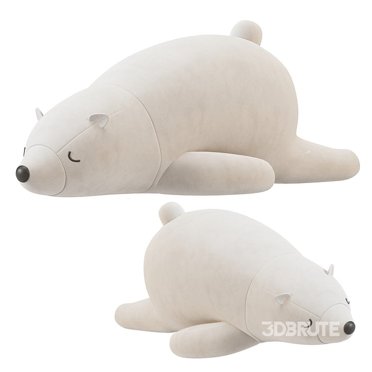 Sleeping Polar Bear Plush Toy Image 1