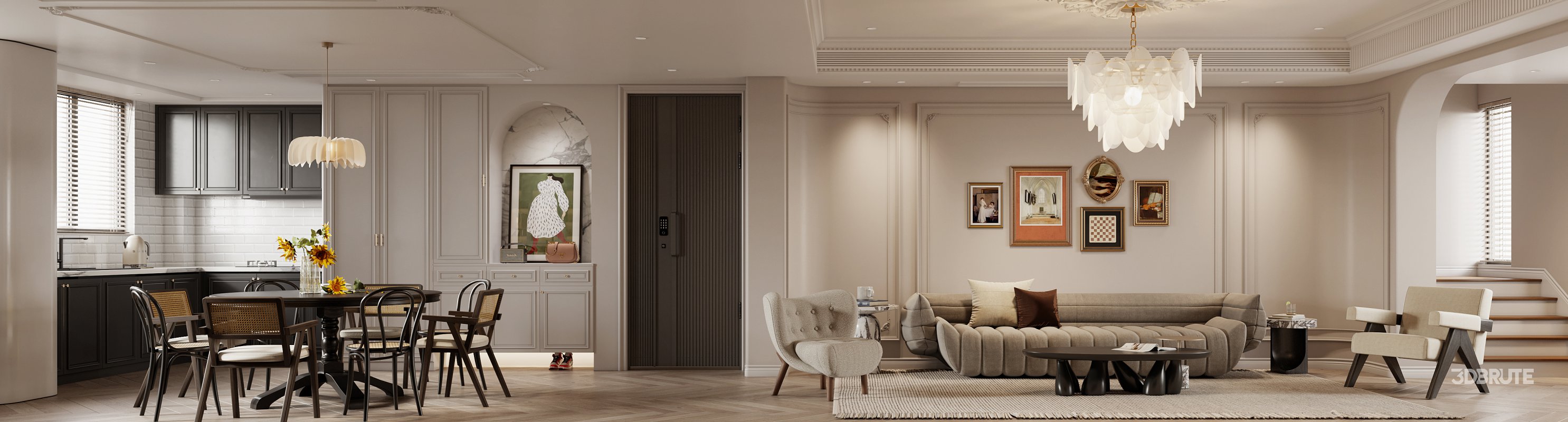 Luxurious living room and dining room Image 1