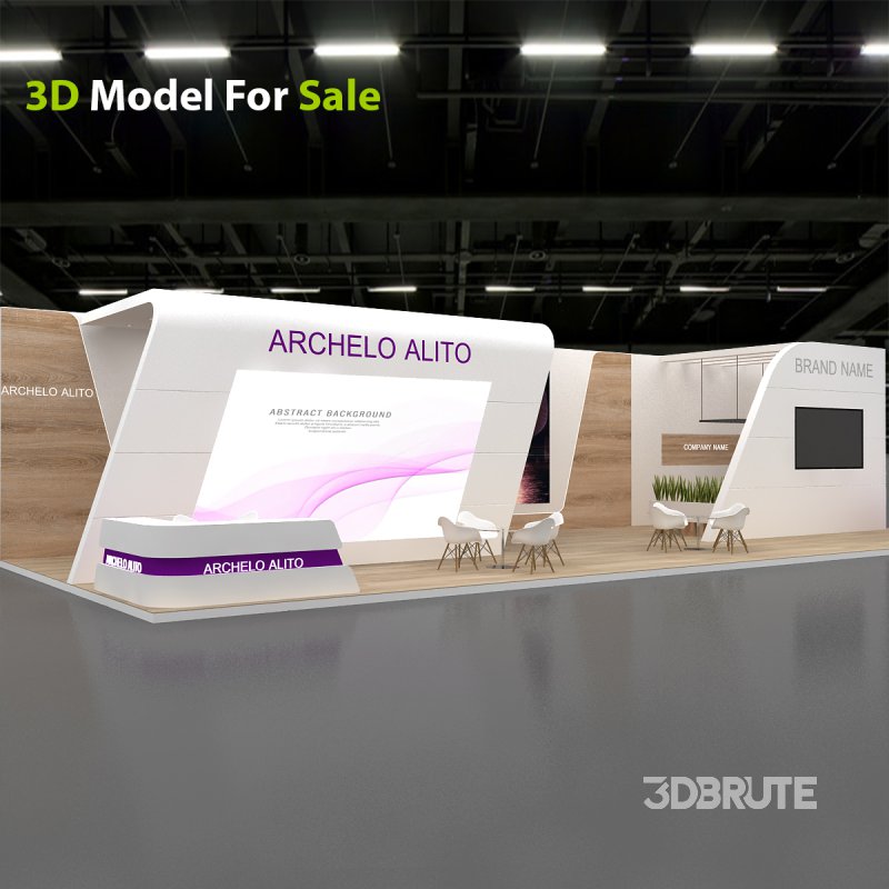 exhibition booth stand 3d Model Image 8