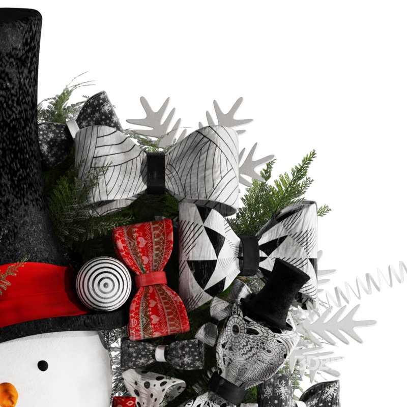 Snowman Wearth Christmas Decor Image 4