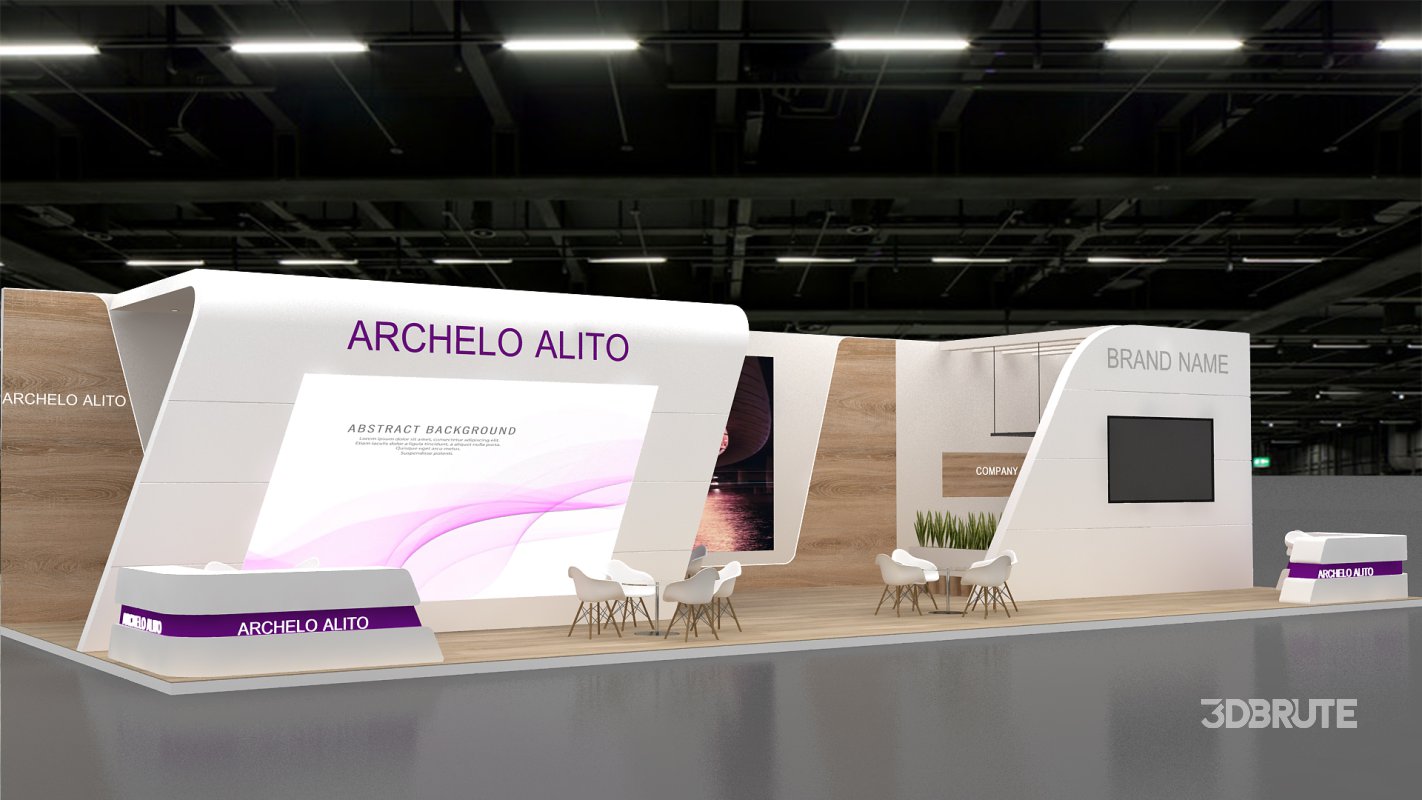 exhibition booth stand 3d Model Image 6