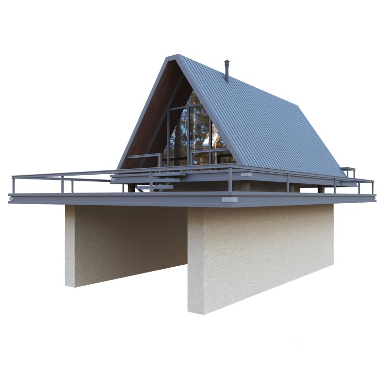 House Cabin home Villa Modern 3d model Image 4