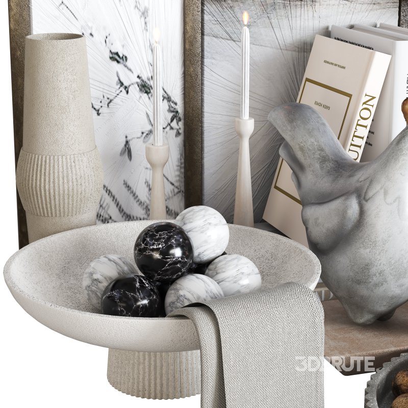 Decorative Set with Walnuts and Pampas Image 4