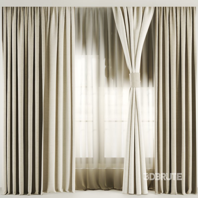 Silk and Cotton Curtain Set 73 Image 1