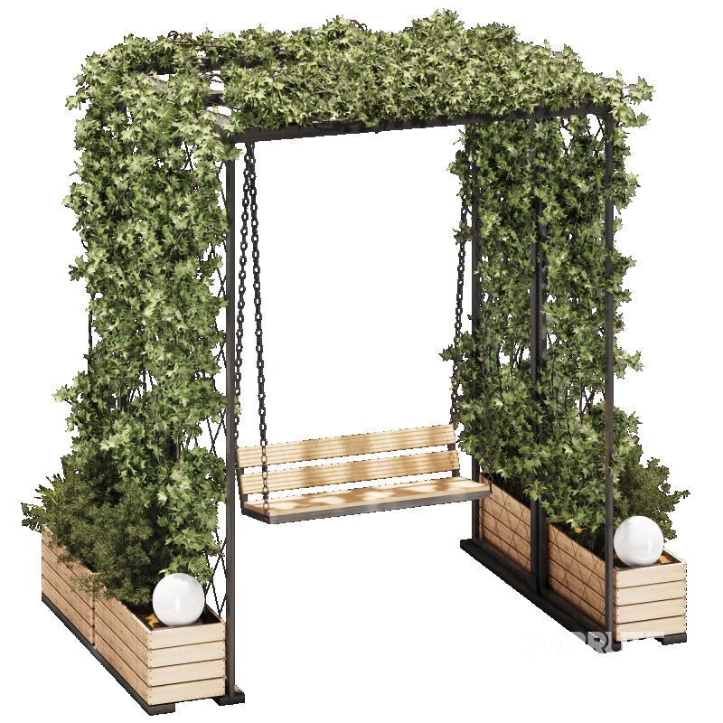 Ivy Plants Garden and Gazebo Swing Image 1