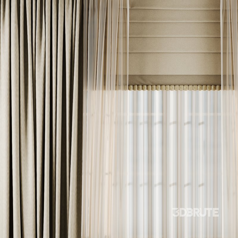 Silk and Cotton Curtain Set 062 Image 3