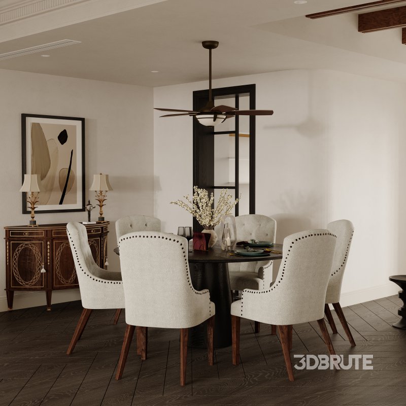 Luxurious living room and dining room Image 1