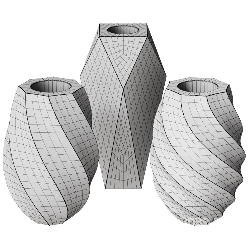 Gema Twist Underlaid Vases Beryl Reseda Set by MOSER Image 5