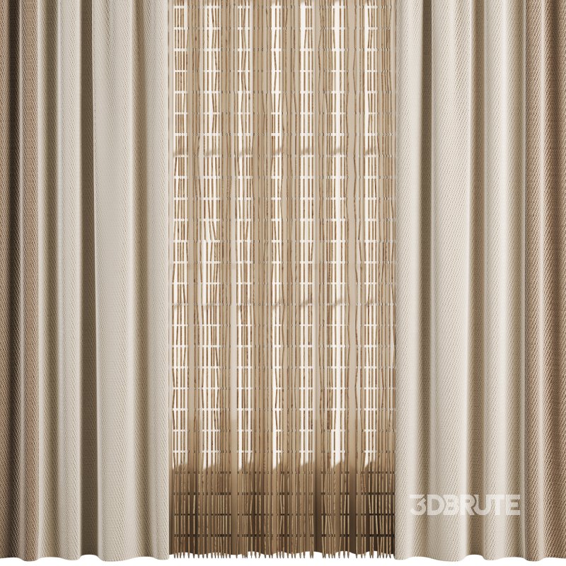 Silk and Wooden String Curtain 056 Image 2