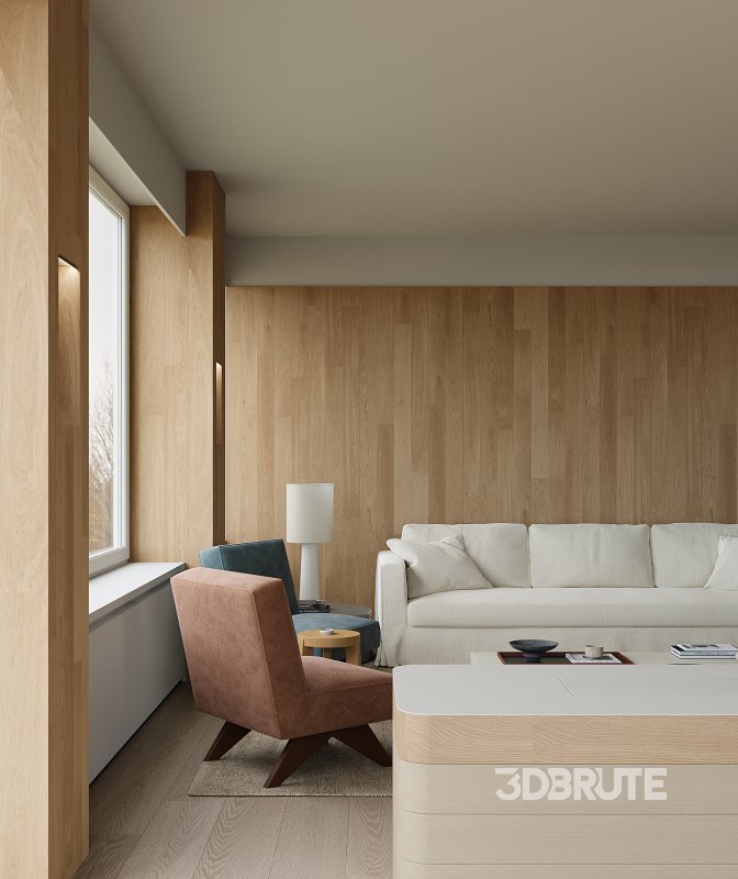 Modern living room and dining room interior scene Image 7