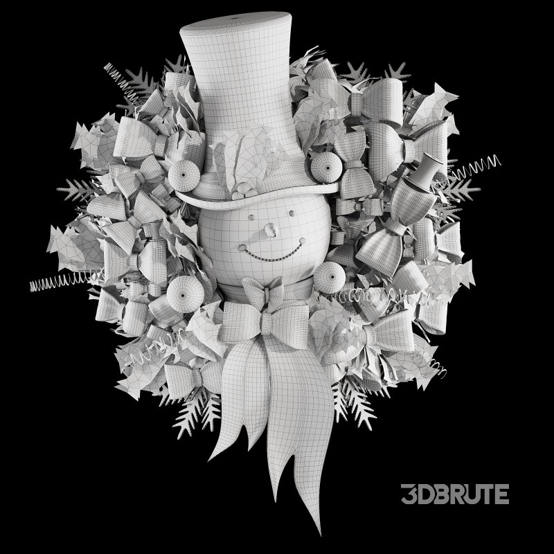 Snowman Wearth Christmas Decor Image 7