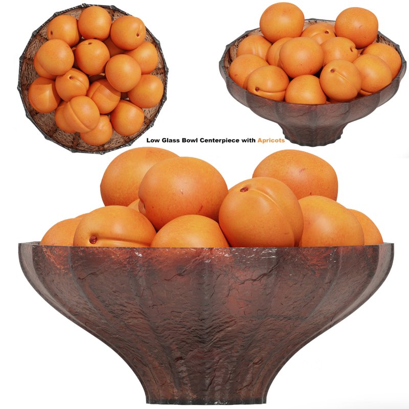 Low Glass Bowl Centerpiece with Apricots Image 1