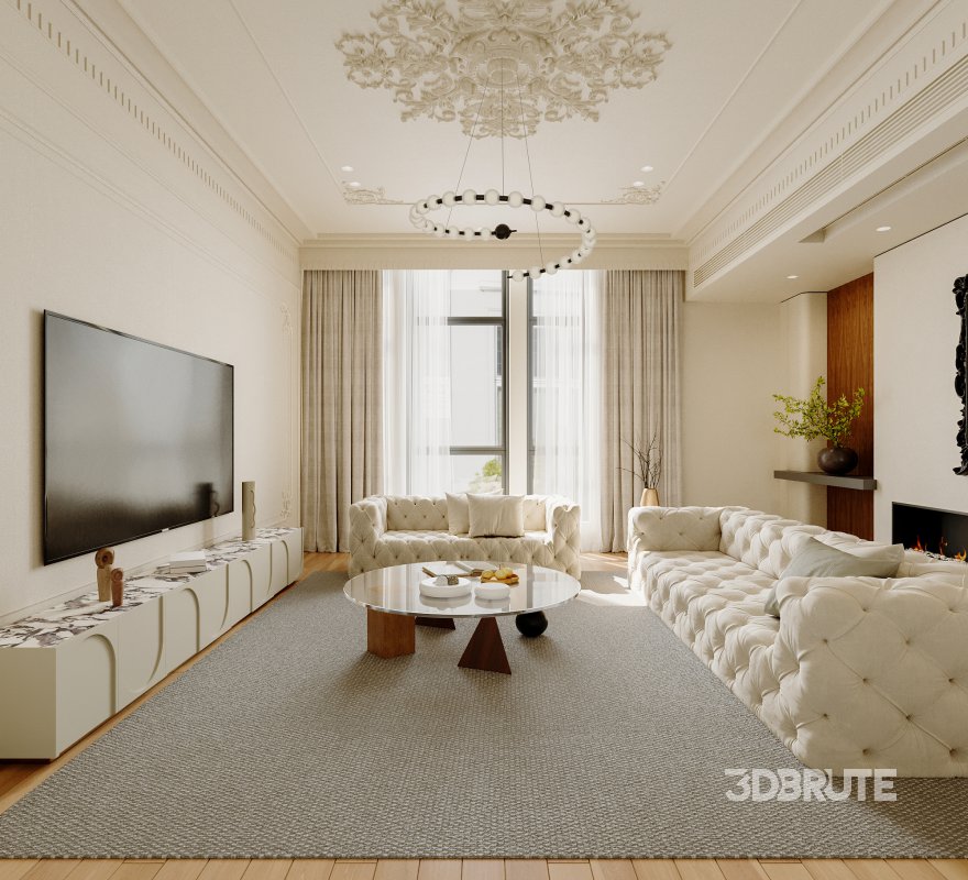 Luxurious living room and dining room Image 5