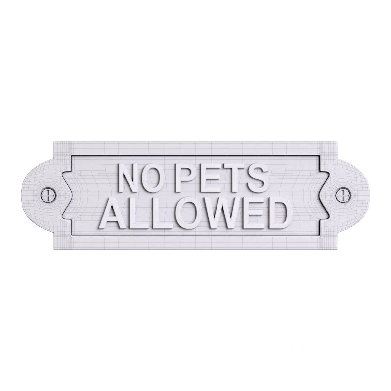 Solid Brass Sign No Pets Allowed Image 3