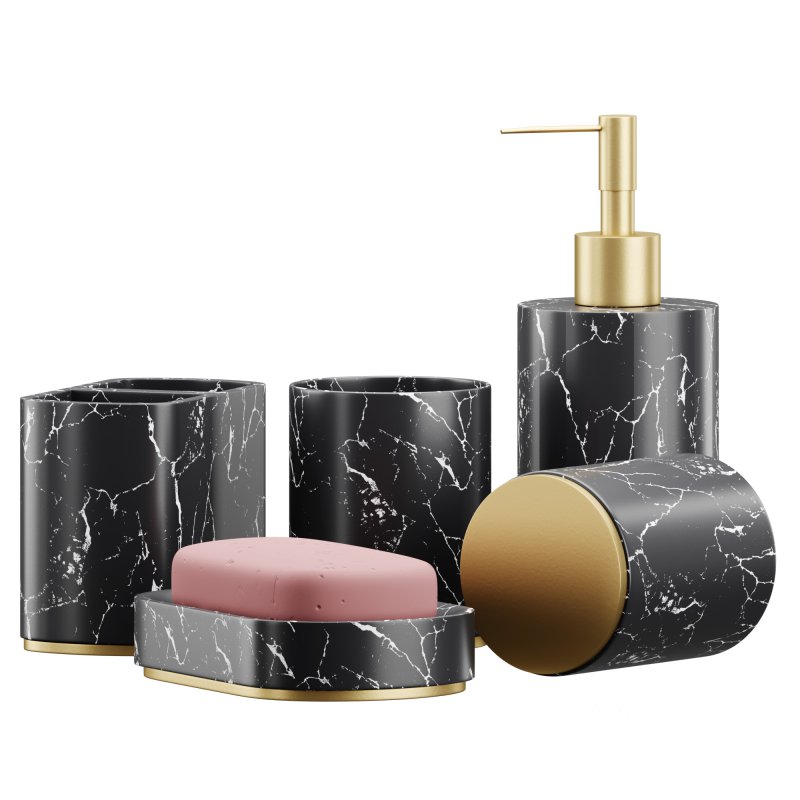 5 Piece Bathroom Counter Top Accessory Set Image 2