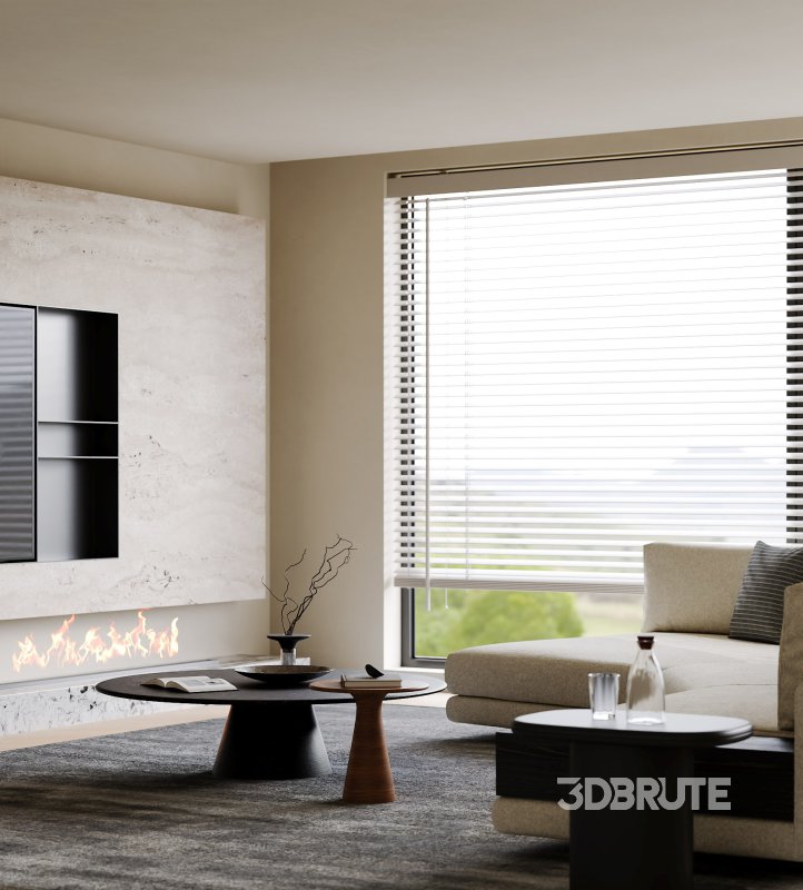 Modern living room and dining room interior scene Image 3