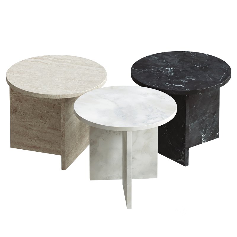 Lebanto Kyushu White Carrara Side Table Image 2