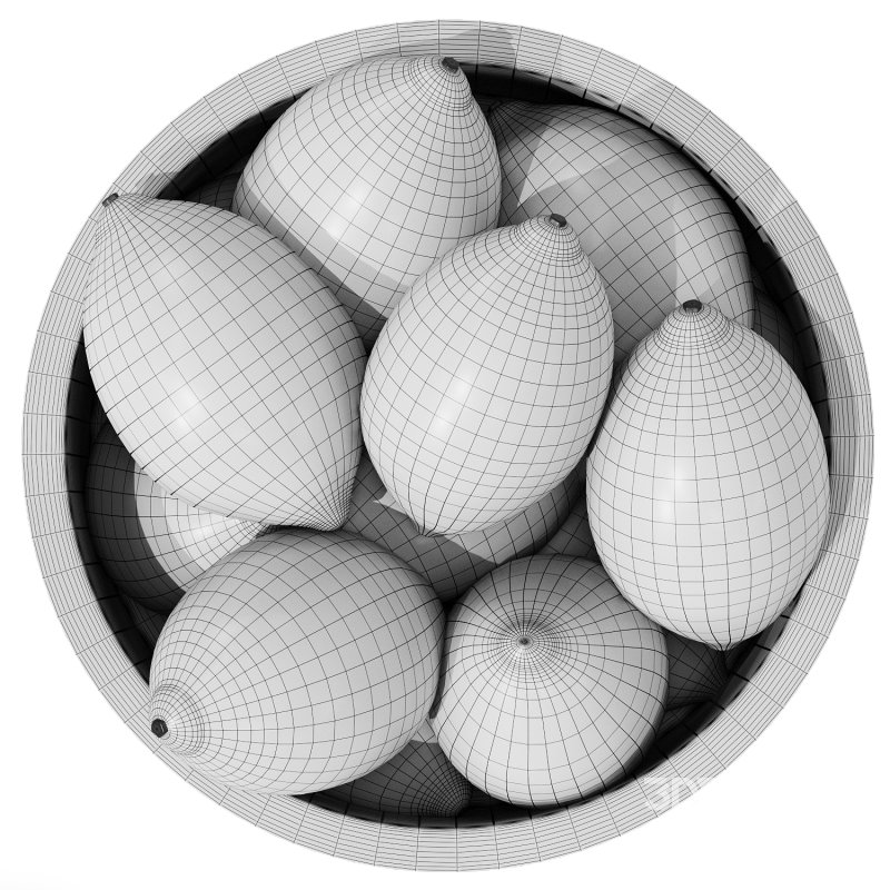 Marble Fruit Bowl with Lemons Image 5