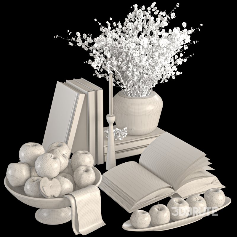 Decorative Set with Apples and Flowers 02 Image 5